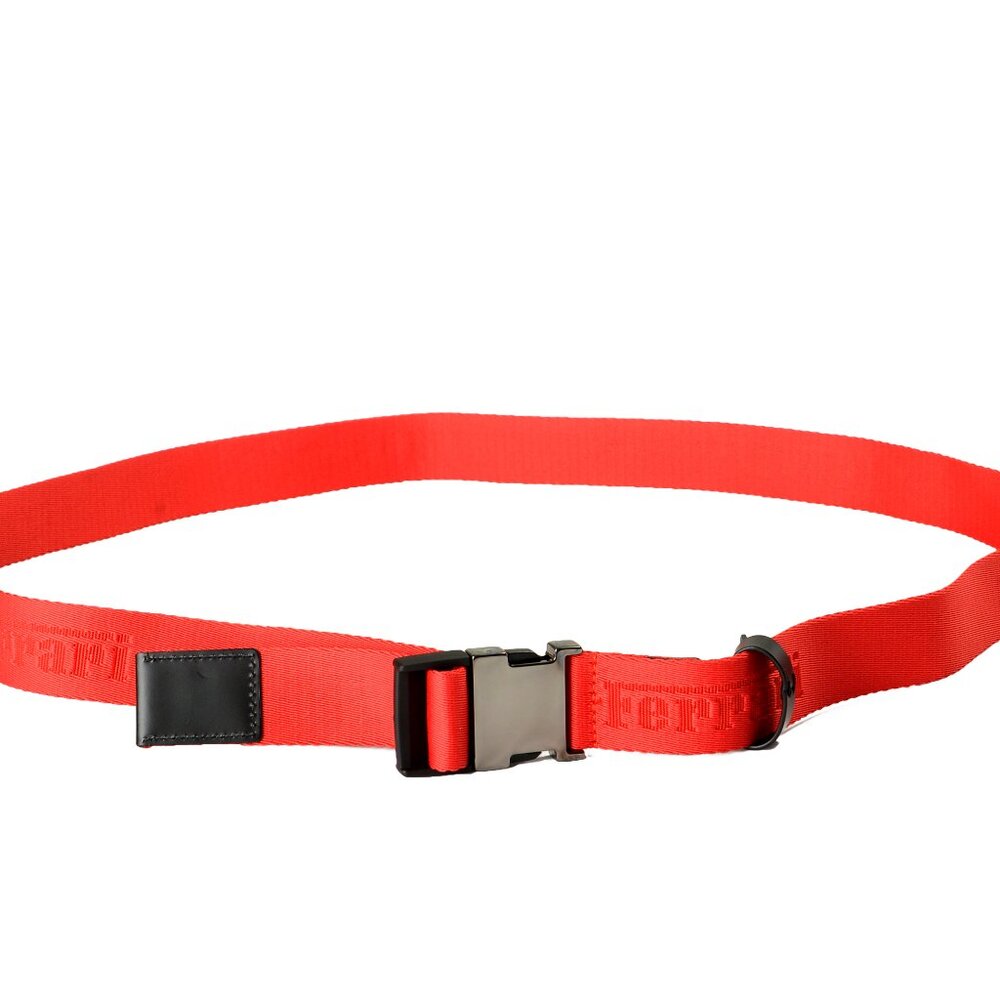 Scuderia Ferrari Red Webbing Belt with Metal Buckle